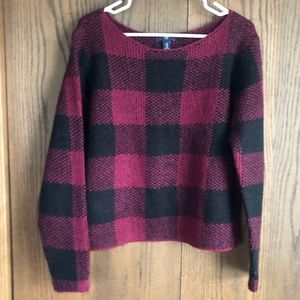 GAP checkered wool blend sweater size M
